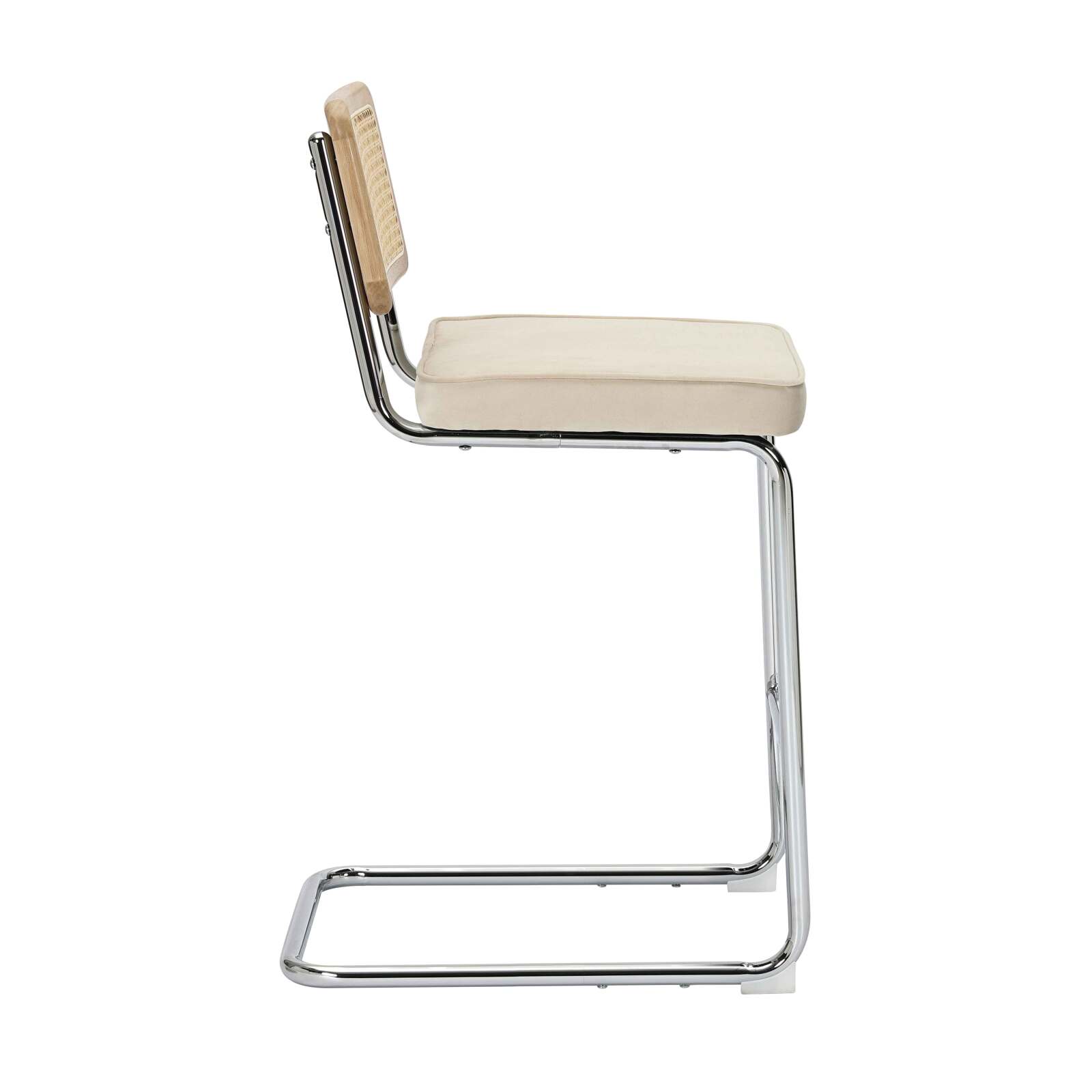 Lot de 2 chaises hautes en acier et velours 