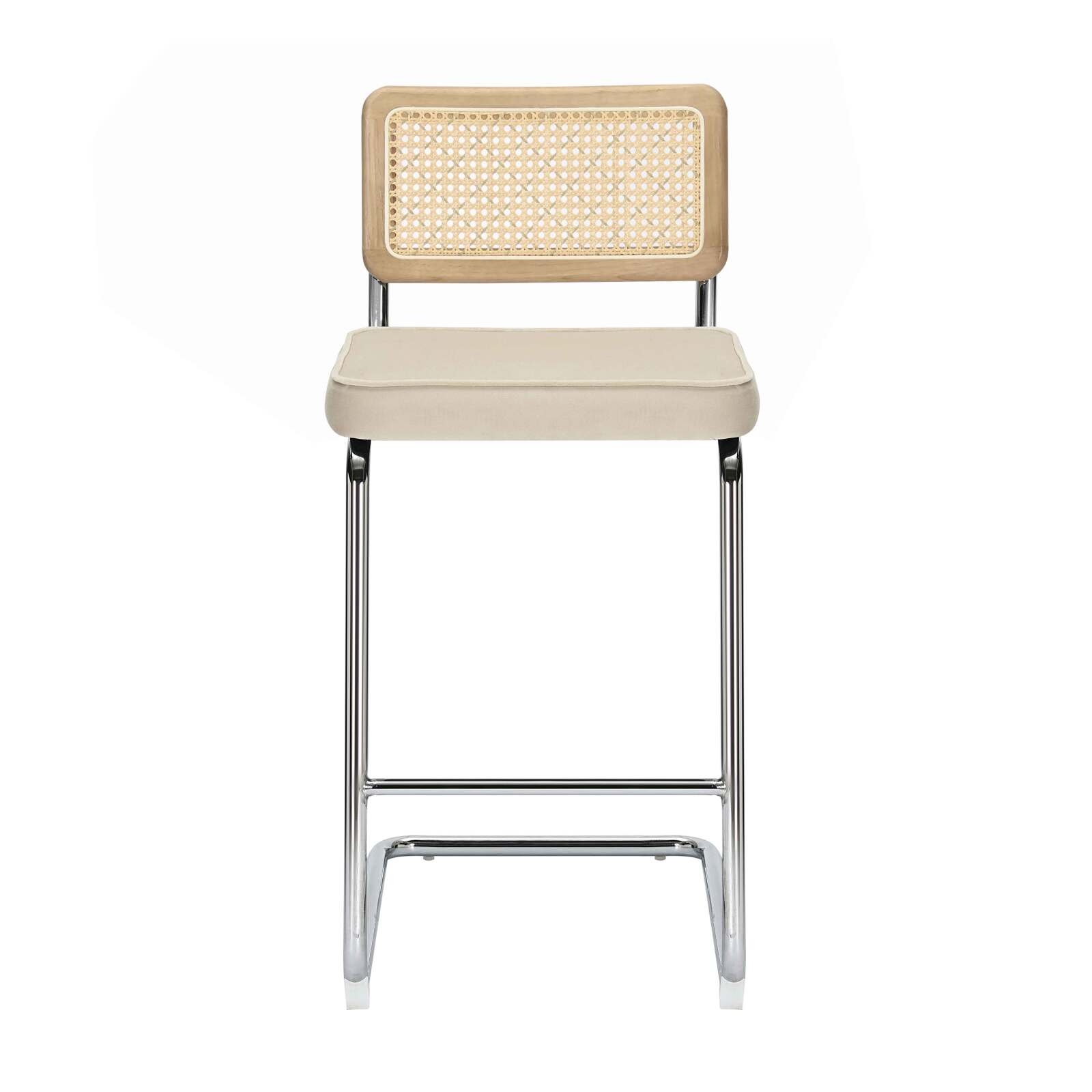 Lot de 2 chaises hautes en acier et velours 