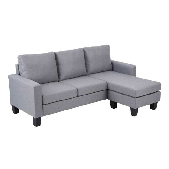 Canapé d'angle avec méridienne en tissu 3 places