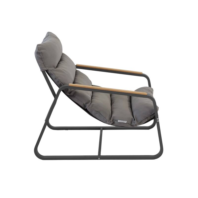 Fauteuil relax en acier et textilène avec repose-pieds (3/5)