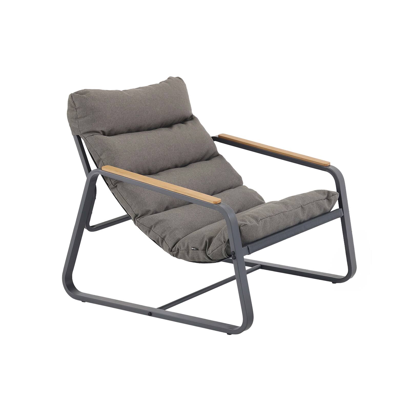 Fauteuil relax en acier et textilène avec repose-pieds