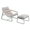 Fauteuil relax en acier et textilène avec repose-pieds