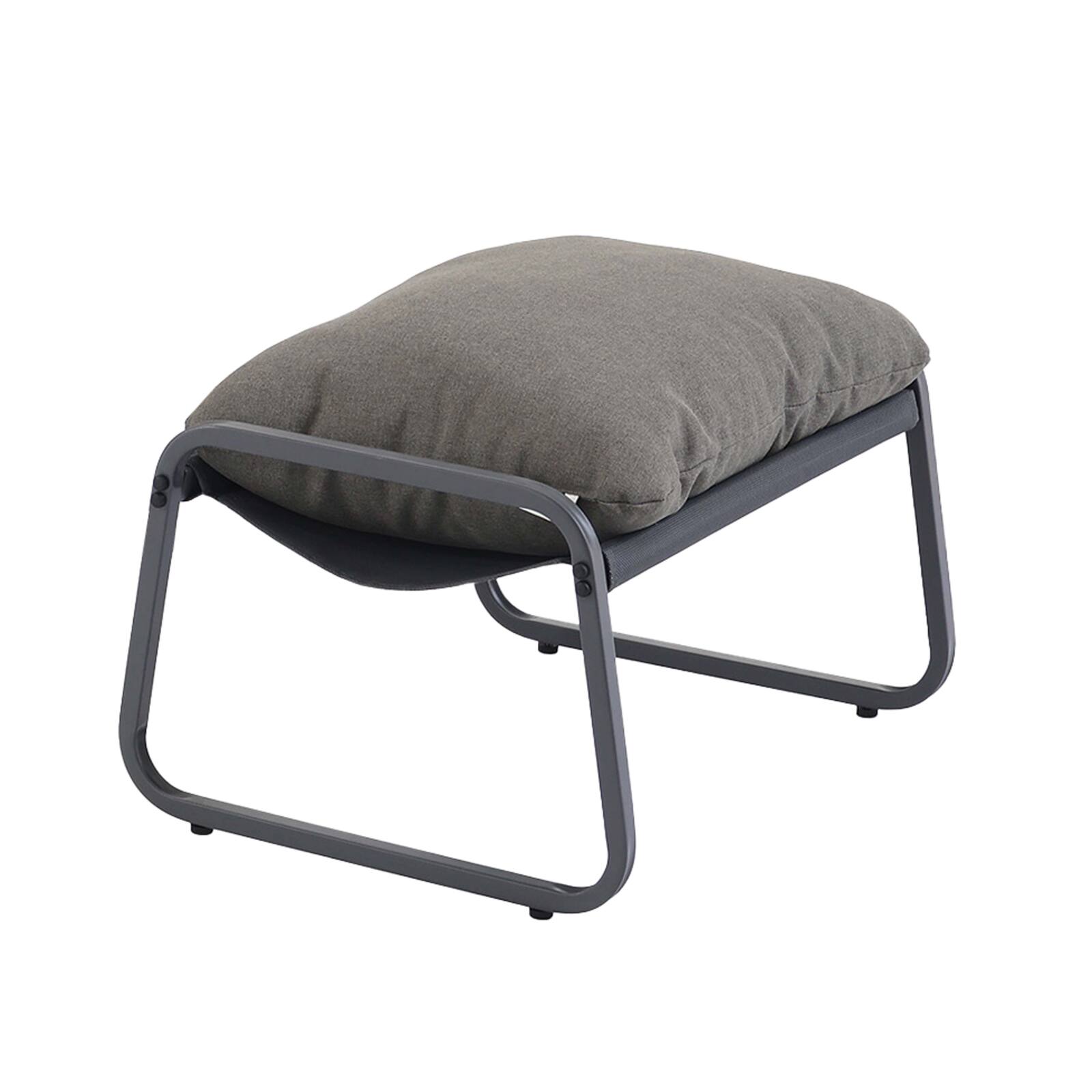 Fauteuil relax en acier et textilène avec repose-pieds