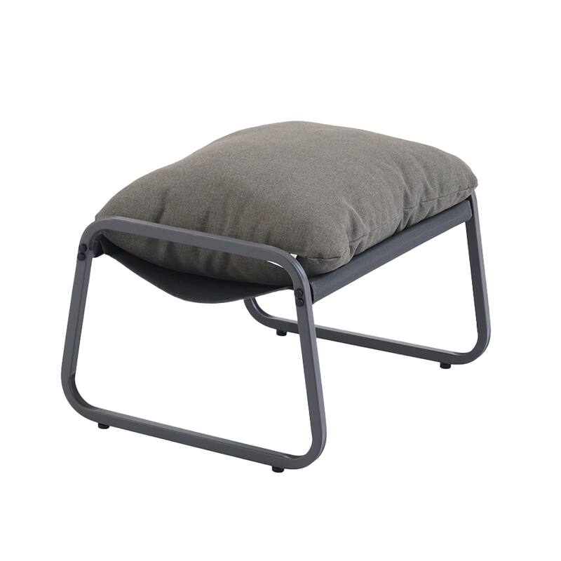 Fauteuil relax en acier et textilène avec repose-pieds (4/5)