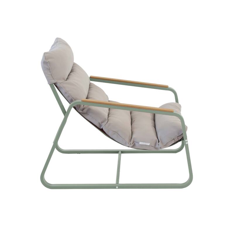 Fauteuil relax en acier et textilène avec repose-pieds (3/5)