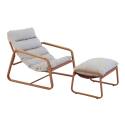 Fauteuil relax en acier et textilène avec repose-pieds