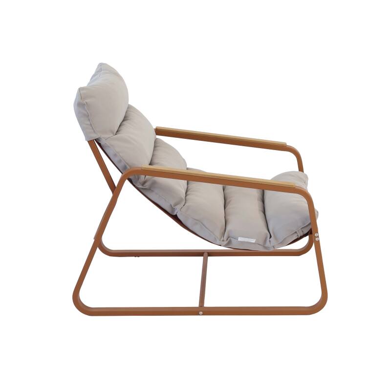 Fauteuil relax en acier et textilène avec repose-pieds (3/7)