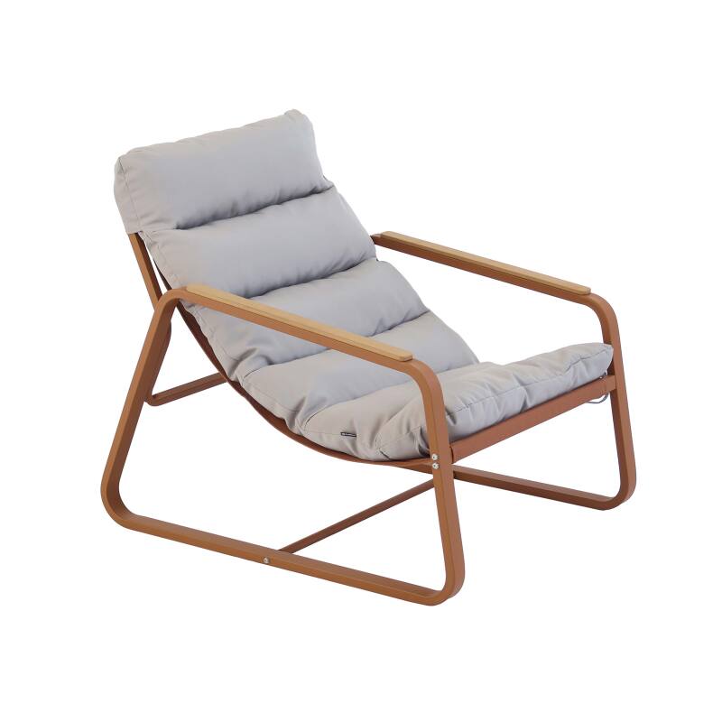 Fauteuil relax en acier et textilène avec repose-pieds (2/7)