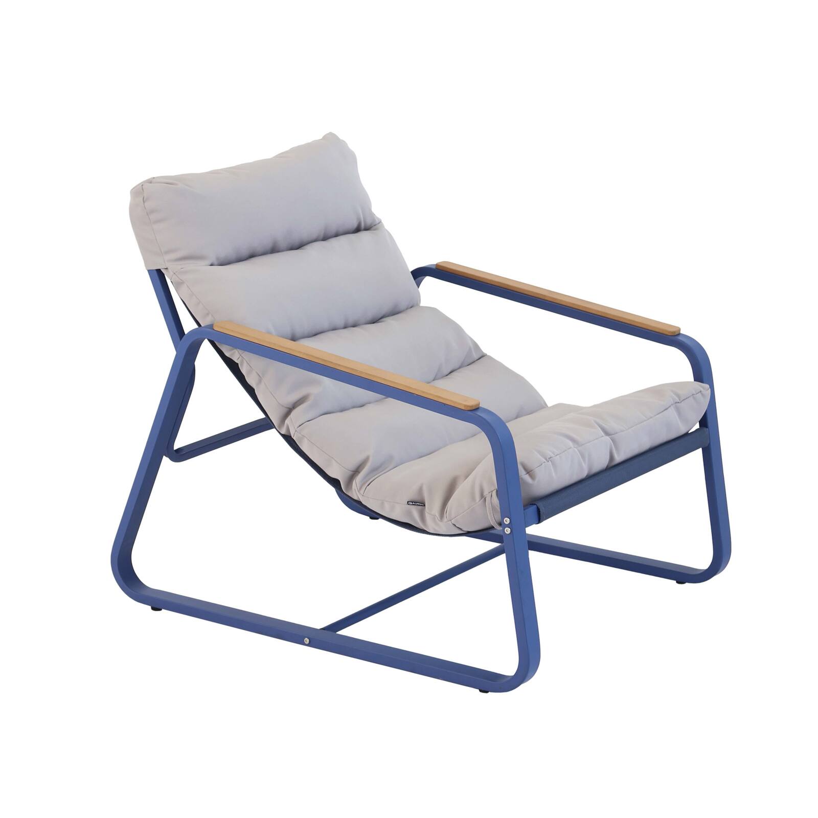 Fauteuil relax en acier et textilène avec repose-pieds