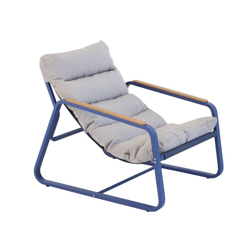 Fauteuil relax en acier et textilène avec repose-pieds (3/8)