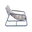 Fauteuil relax en acier et textilène avec repose-pieds