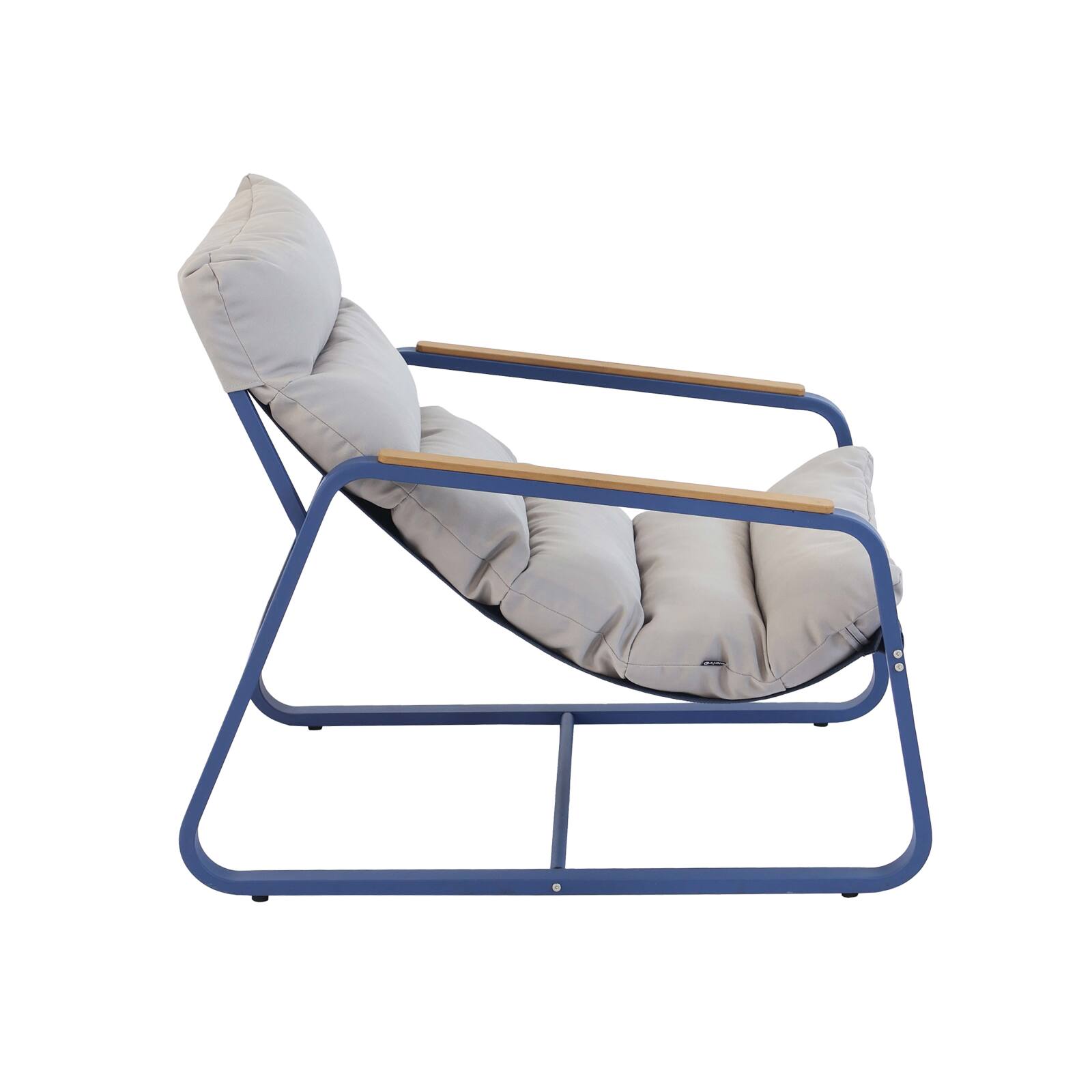 Fauteuil relax en acier et textilène avec repose-pieds