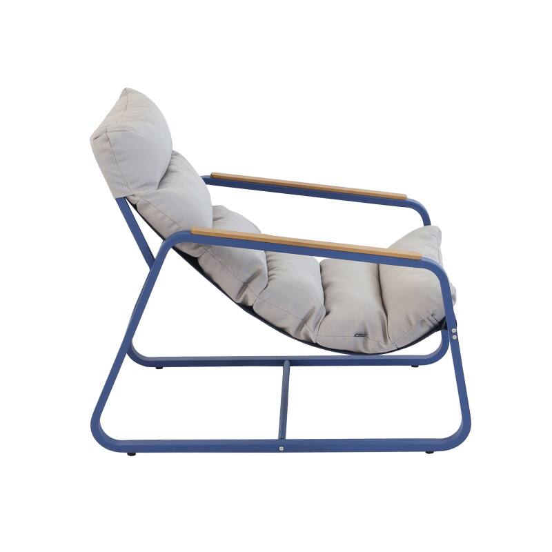 Fauteuil relax en acier et textilène avec repose-pieds (4/8)