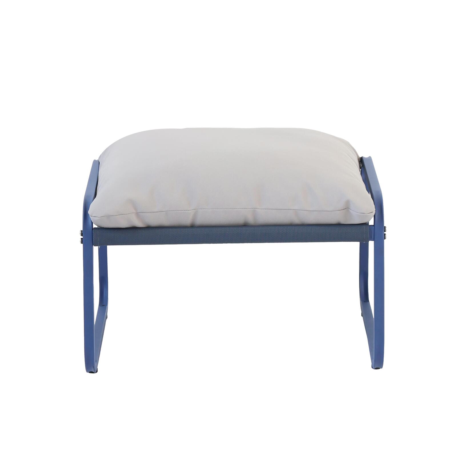 Fauteuil relax en acier et textilène avec repose-pieds