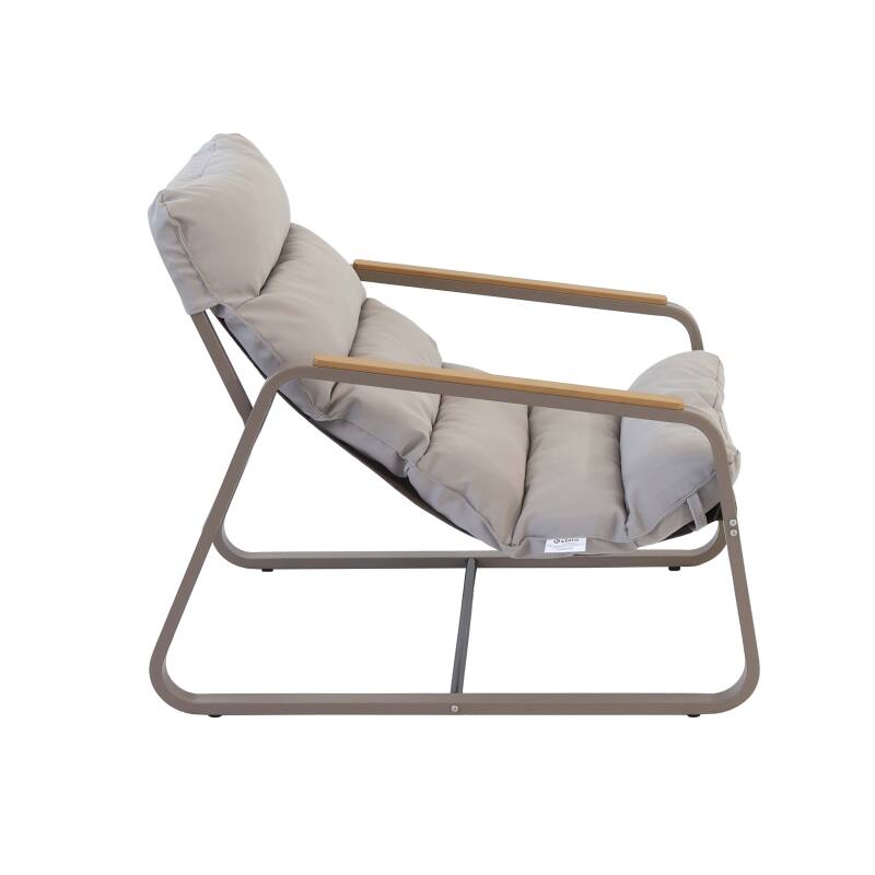 Fauteuil relax en acier et textilène avec repose-pieds