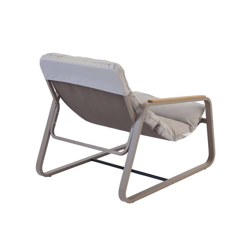 Fauteuil relax en acier et textilène avec repose-pieds