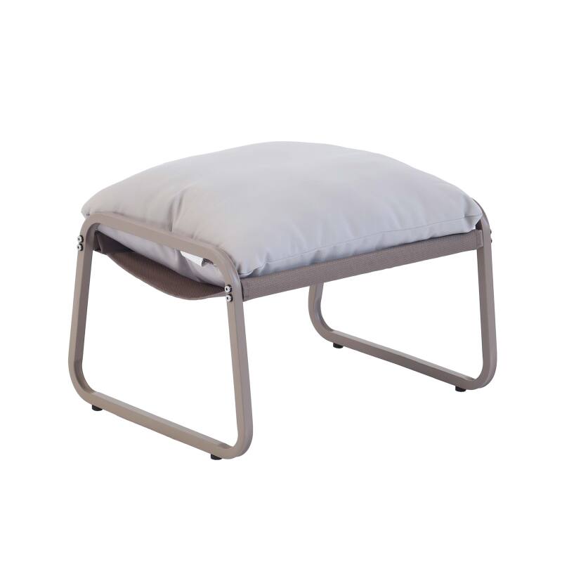 Fauteuil relax en acier et textilène avec repose-pieds