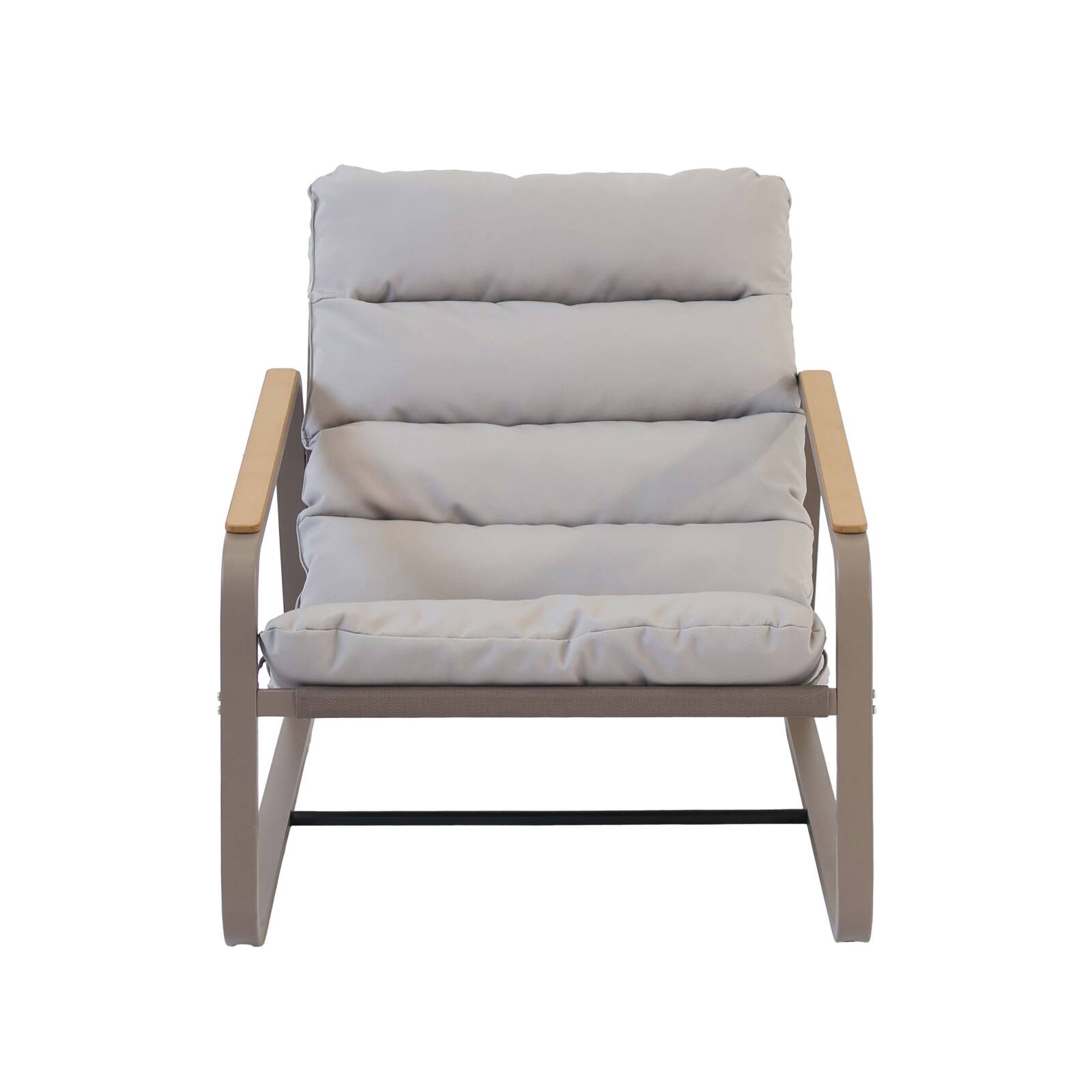 Fauteuil relax en acier et textilène avec repose-pieds