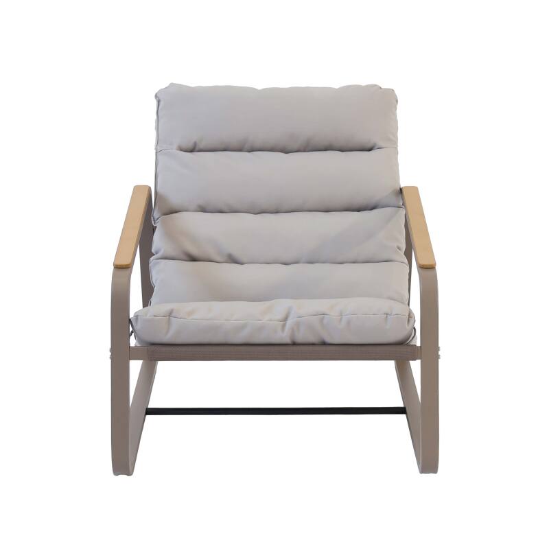 Fauteuil relax en acier et textilène avec repose-pieds