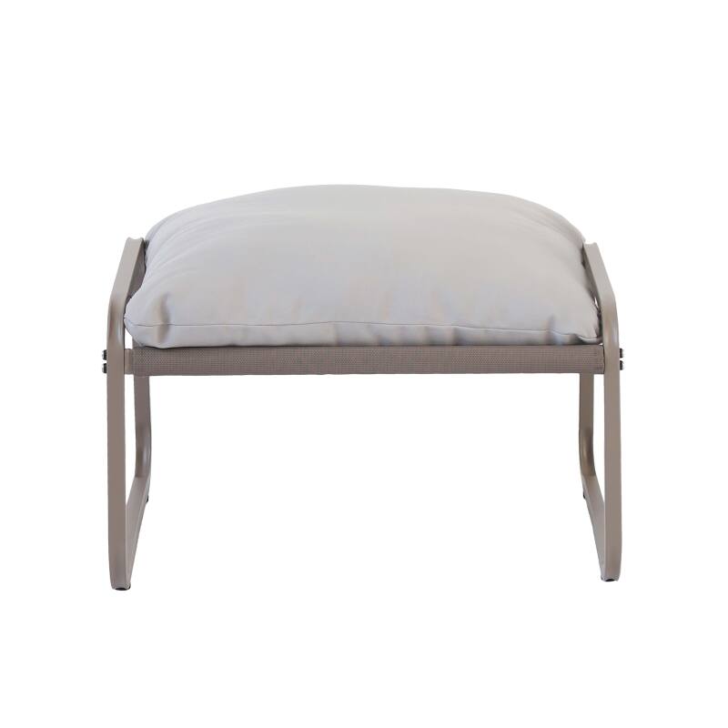 Fauteuil relax en acier et textilène avec repose-pieds