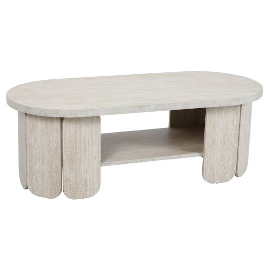 Table basse aspect naturel ovale 110x50 cm | Oviala