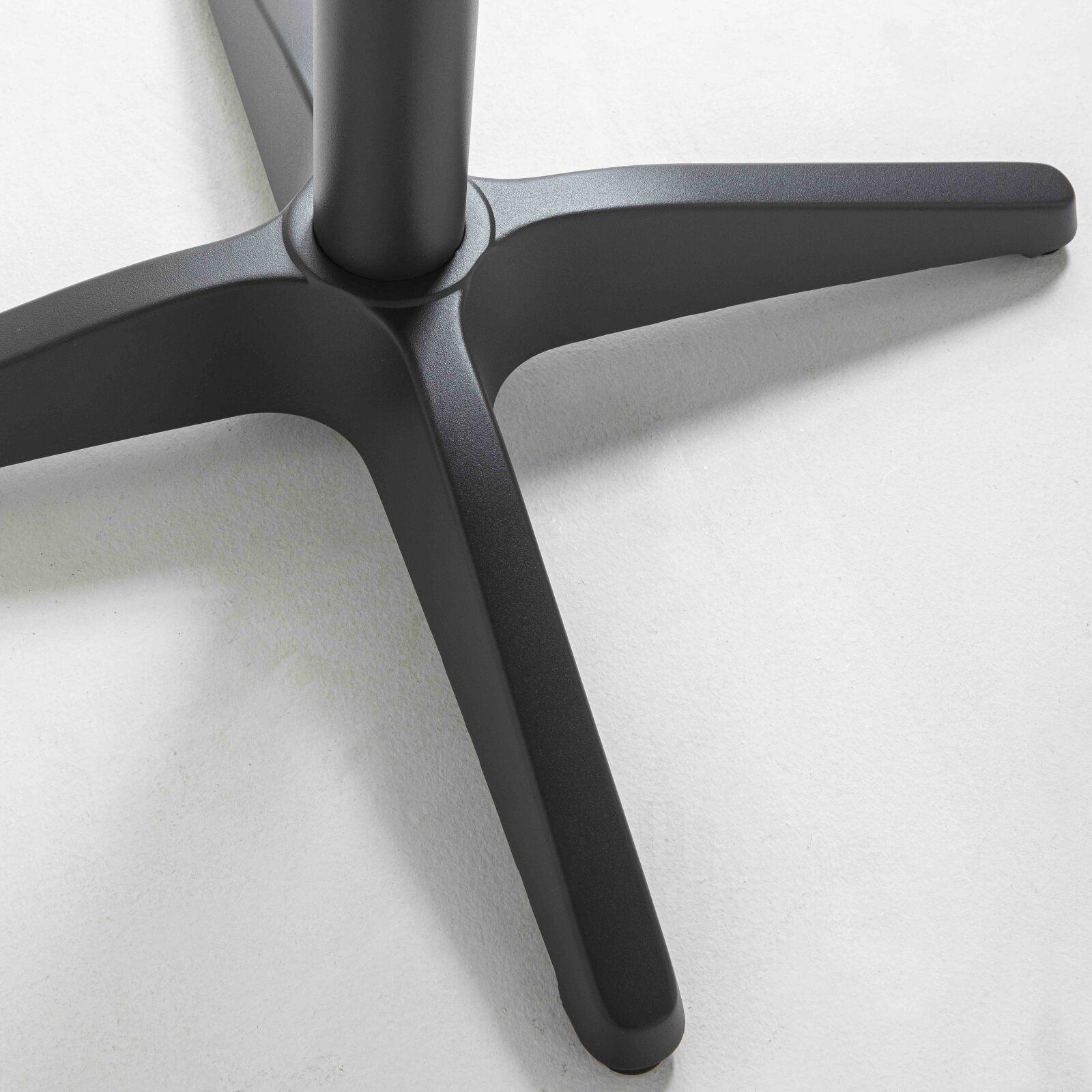 Table de terrasse carrée 70 x 70 cm en bois et 4 chaises en aluminium