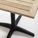 Table de terrasse carrée 70 x 70 cm en bois et 4 chaises en aluminium