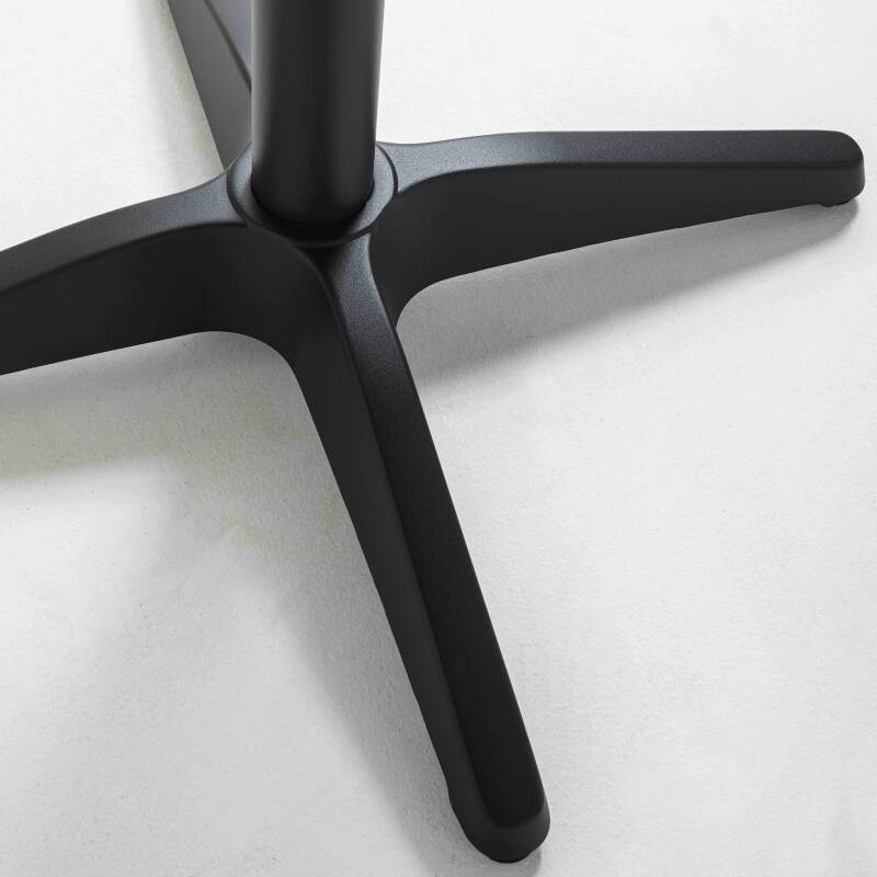 Table de jardin carrée en aluminium et plateau bois 70x70 cm