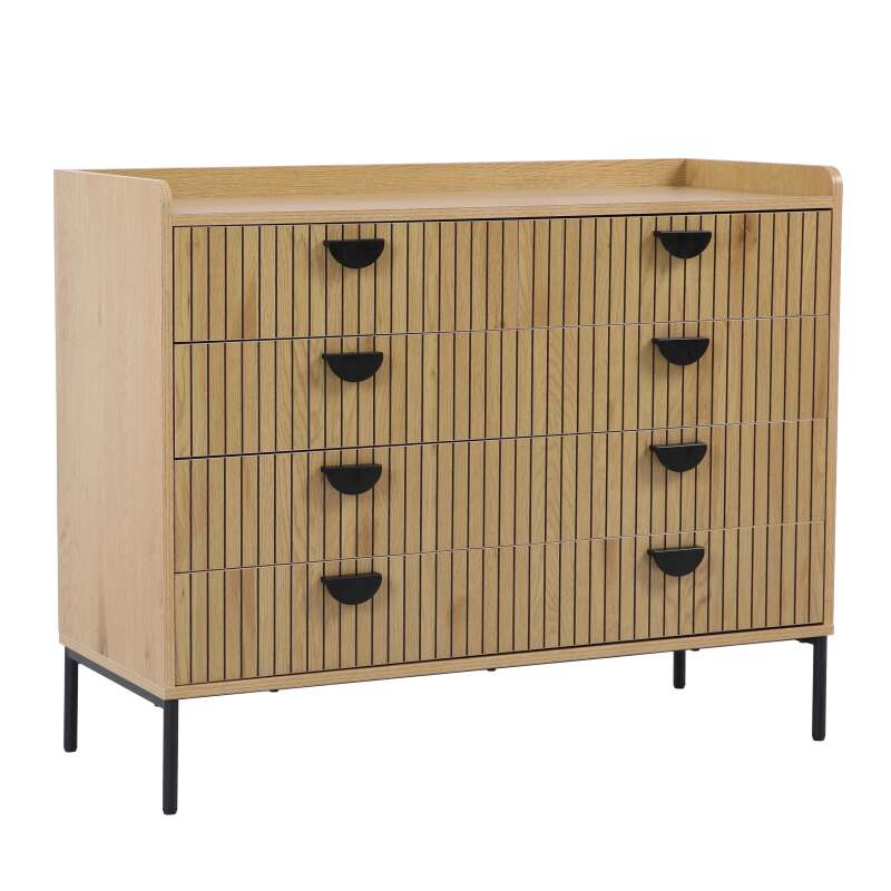 Commode à 5 tiroirs en MDF décor mélaminé 100 cm