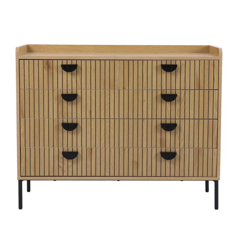 Commode à 5 tiroirs en MDF décor mélaminé 100 cm
