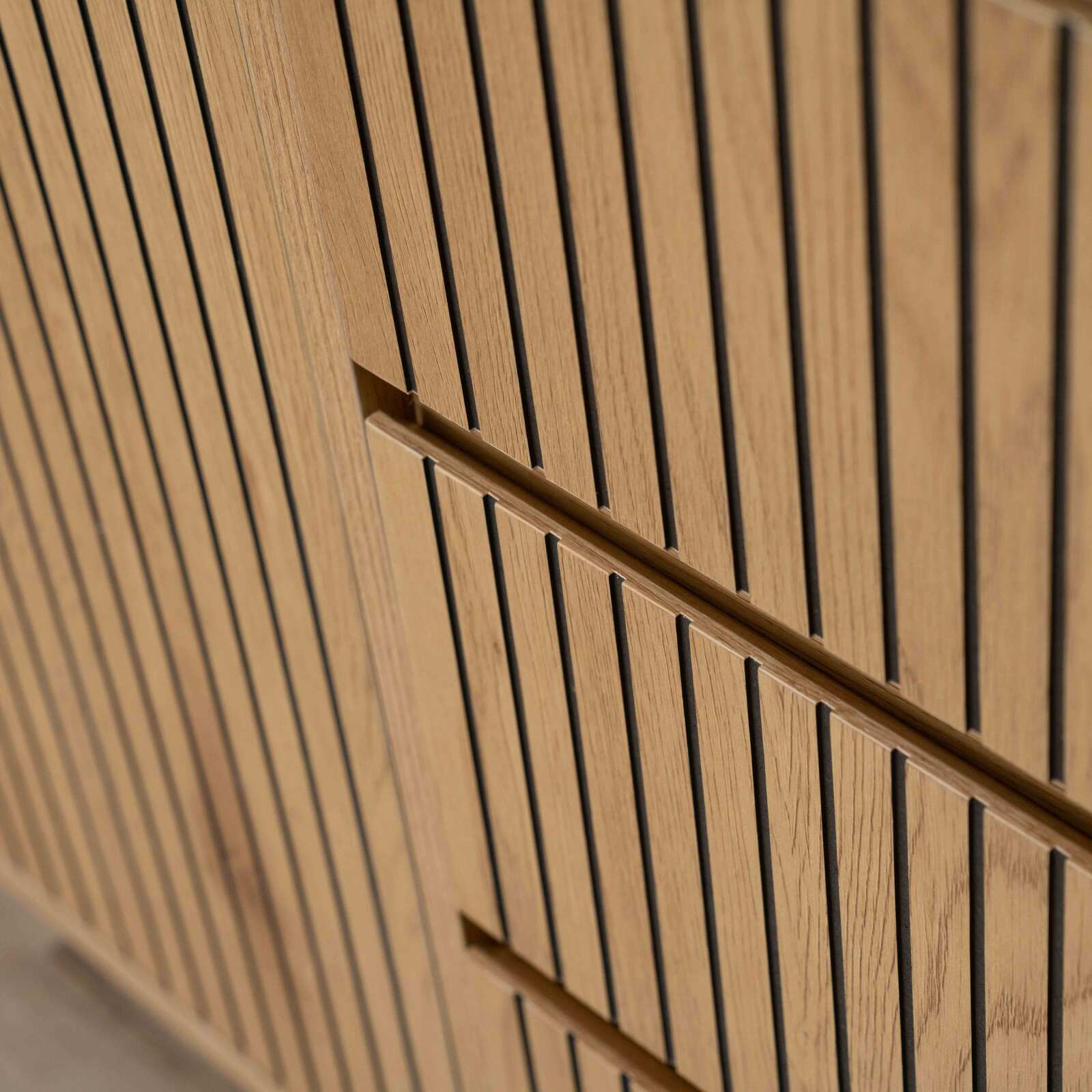 Buffet 2 portes et 3 tiroirs en acier et MDF décor mélaminé 150 cm