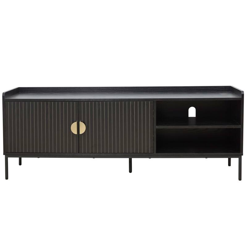 Meuble TV en acier et MDF décor mélaminé 150 cm (2/5)