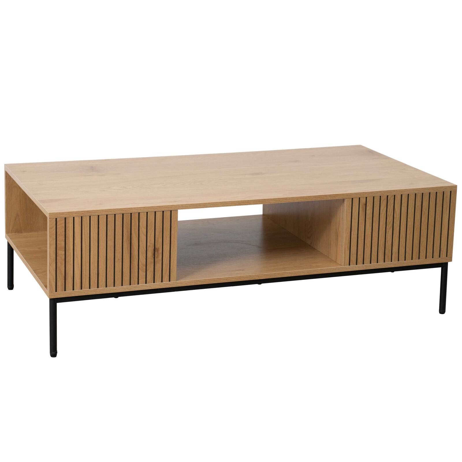 Table basse en acier et MDF décor mélaminé 150 cm