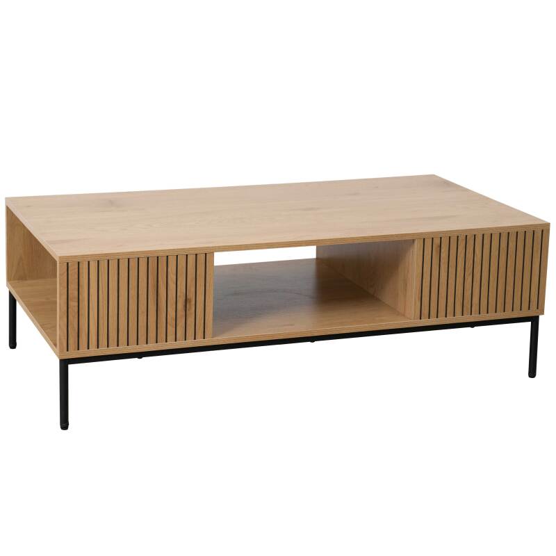 Table basse en acier et MDF décor mélaminé 150 cm