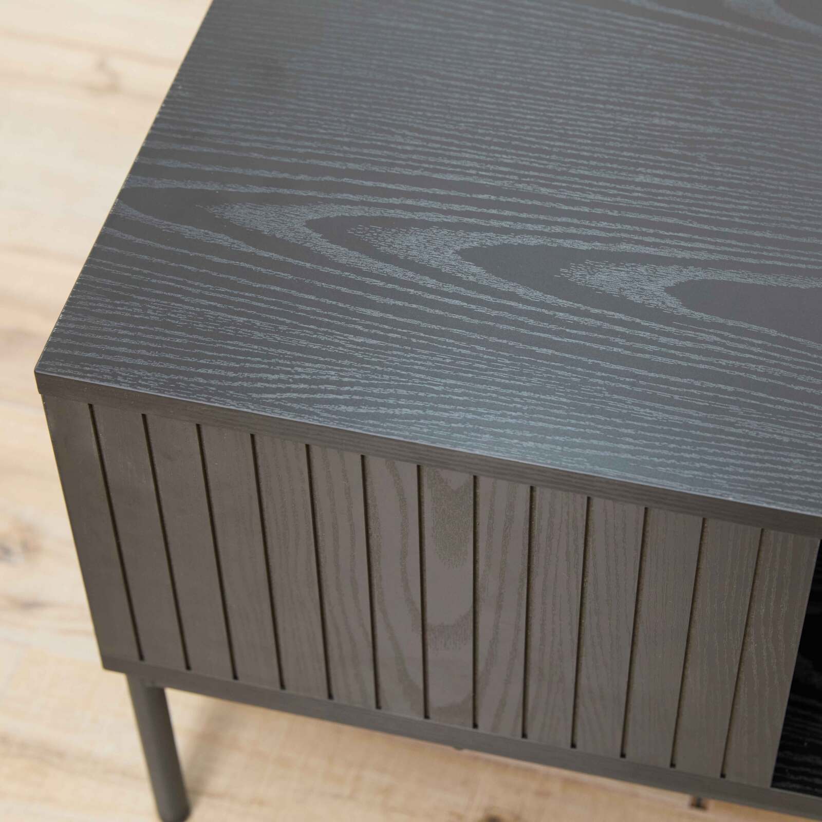 Table basse en acier et MDF décor mélaminé 150 cm