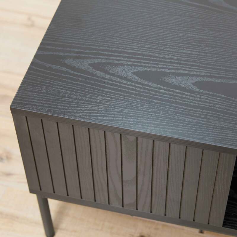 Table basse en acier et MDF décor mélaminé 150 cm