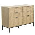 Commode à 6 tiroirs en MDF décor mélaminé 112 cm
