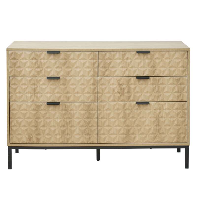 Commode à 6 tiroirs en MDF décor mélaminé 112 cm (2/7)