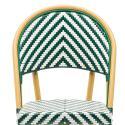 Chaise de jardin style bistrot parisien en aluminium et rotin synthétique
