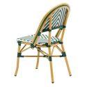 Chaise de jardin style bistrot parisien en aluminium et rotin synthétique