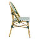 Chaise de jardin style bistrot parisien en aluminium et rotin synthétique
