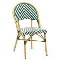 Chaise de jardin style bistrot parisien en aluminium et rotin synthétique
