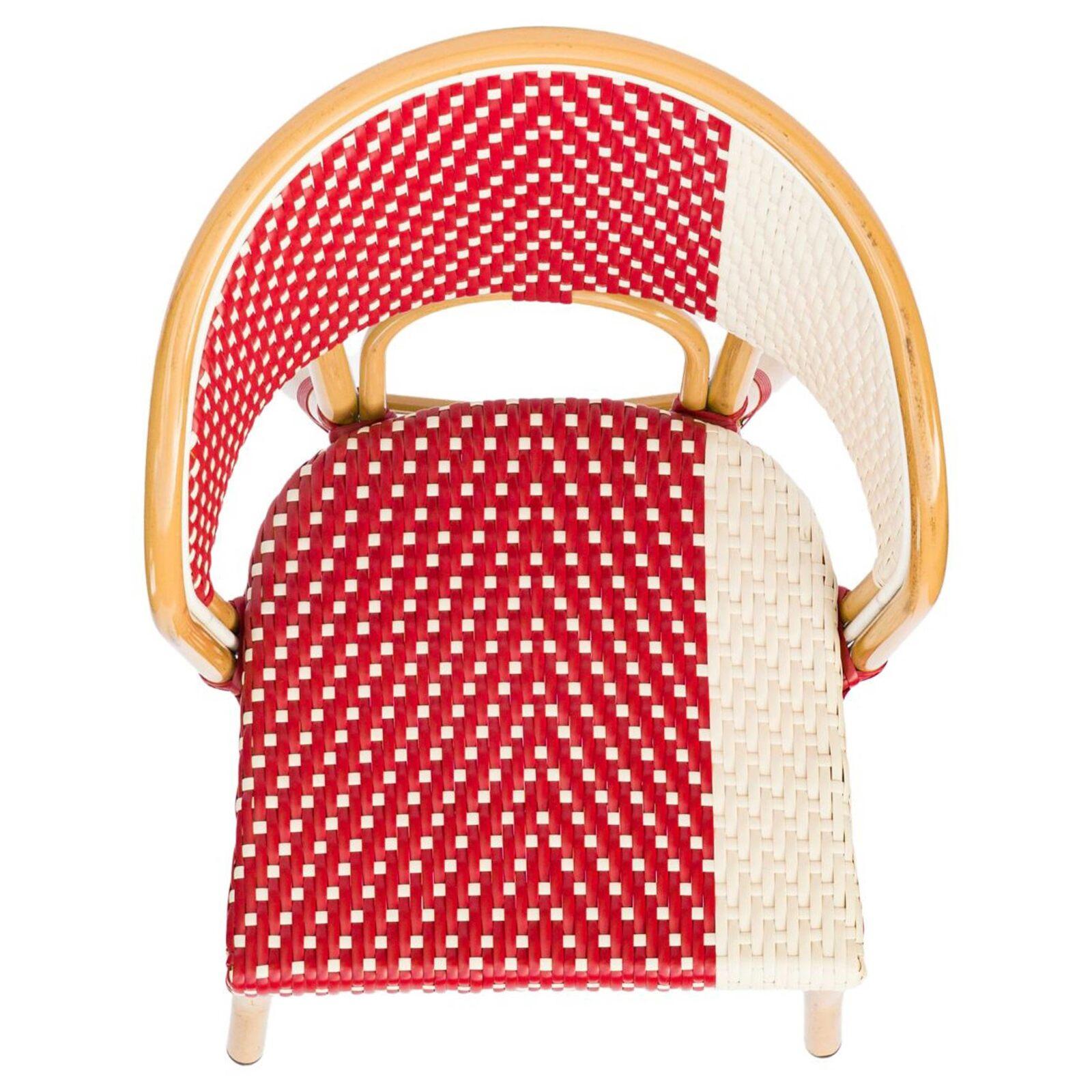 Chaise de jardin style bistrot parisien en aluminium et rotin synthétique