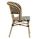 Chaise de jardin style bistrot parisien en aluminium et rotin synthétique