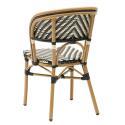 Chaise de jardin style bistrot parisien en aluminium et rotin synthétique