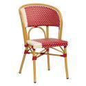 Chaise de jardin style bistrot parisien en aluminium et rotin synthétique