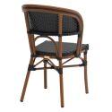 Chaise de jardin style bistrot parisien en aluminium et rotin synthétique