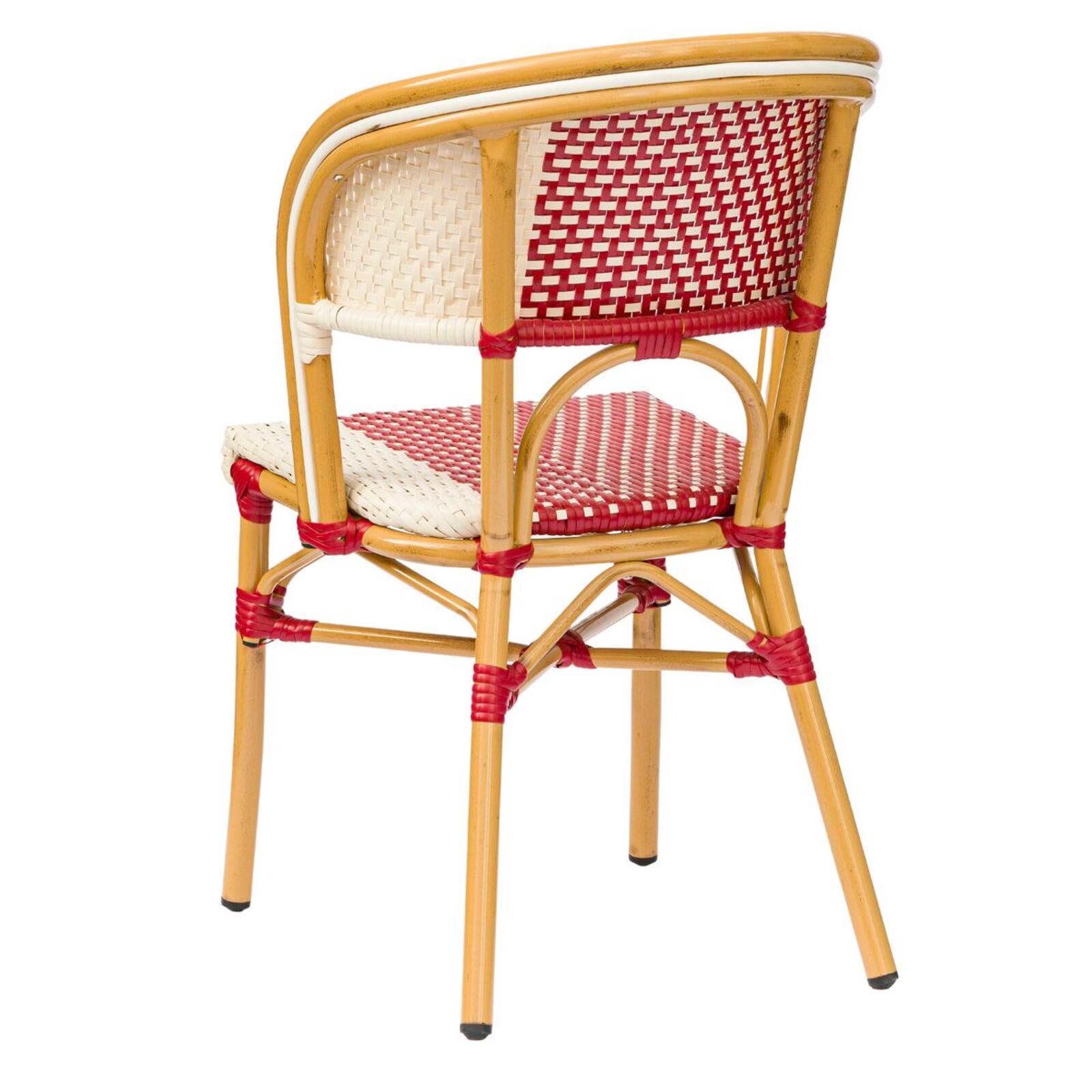 Chaise de jardin style bistrot parisien en aluminium et rotin synthétique