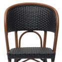 Chaise de jardin style bistrot parisien en aluminium et rotin synthétique