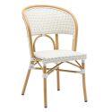 Chaise de jardin style bistrot parisien en aluminium et rotin synthétique